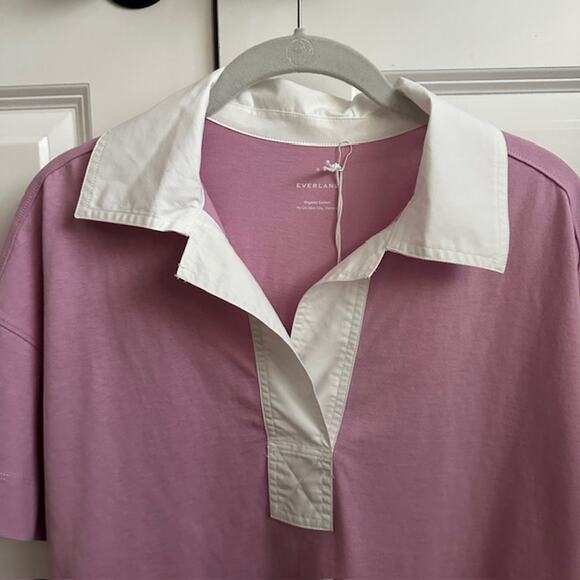 Everlane NWT The Retro Polo Organic Cotton Size: Small Color: Mauve - Picture 3 of 10